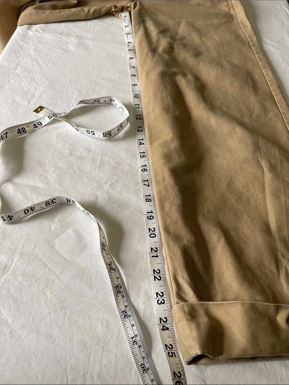 UNIQLO x Ines de la Fressange Tan Wide Leg Cotton Trousers French Girl Classic - Picture 16 of 16